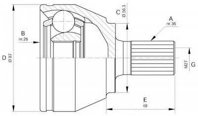 OPEN PARTS cvj564310 -  Шарнирный комплект, приводной вал